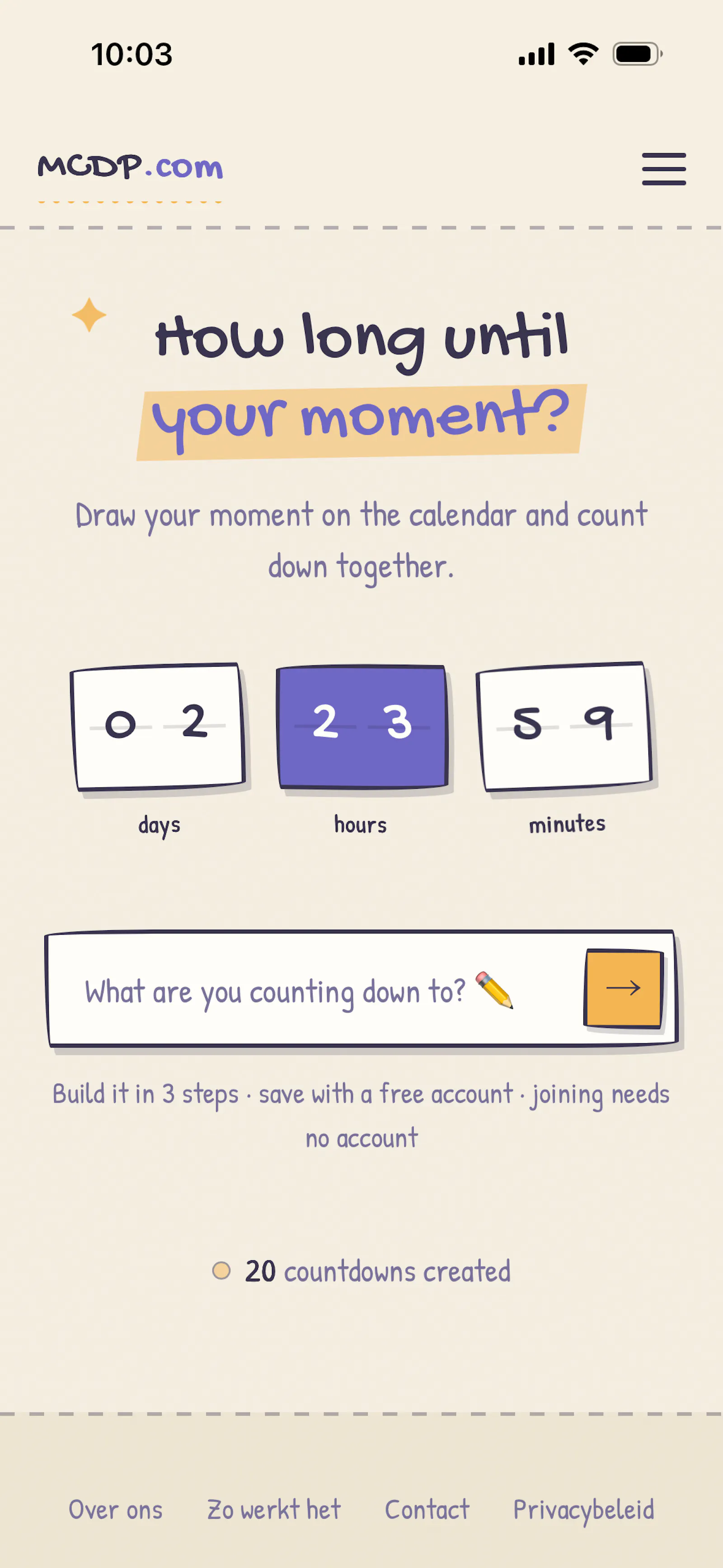 MyCountDownPage screenshot 2