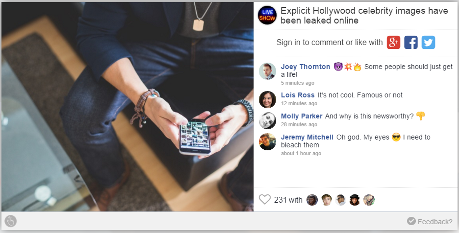 Feedable gallery image