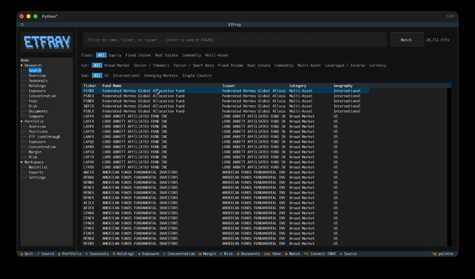 ETFray screenshot 2