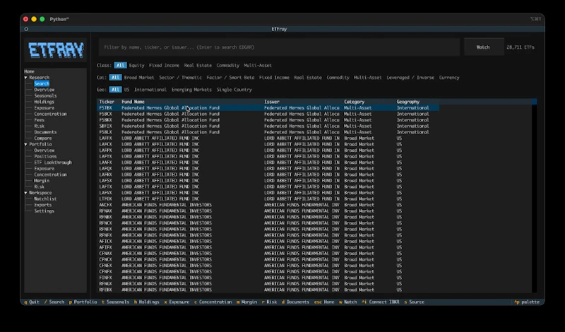 ETFray screenshot 2