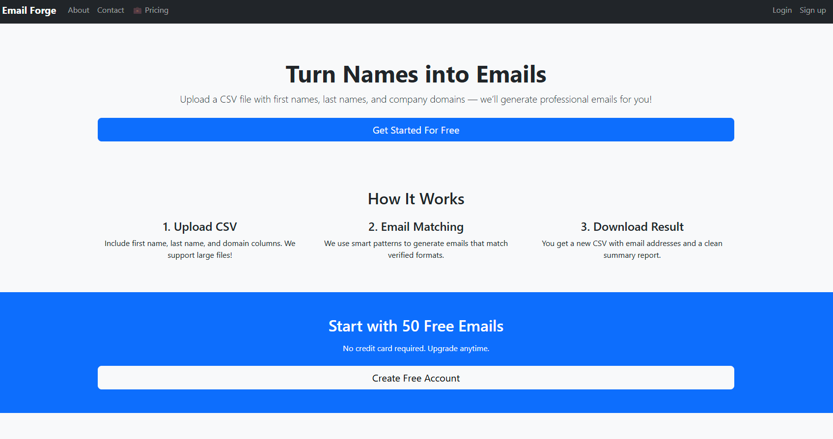 Media E -mel Forge - Menjana e -mel dari nama dan laman web (CSV) 1
