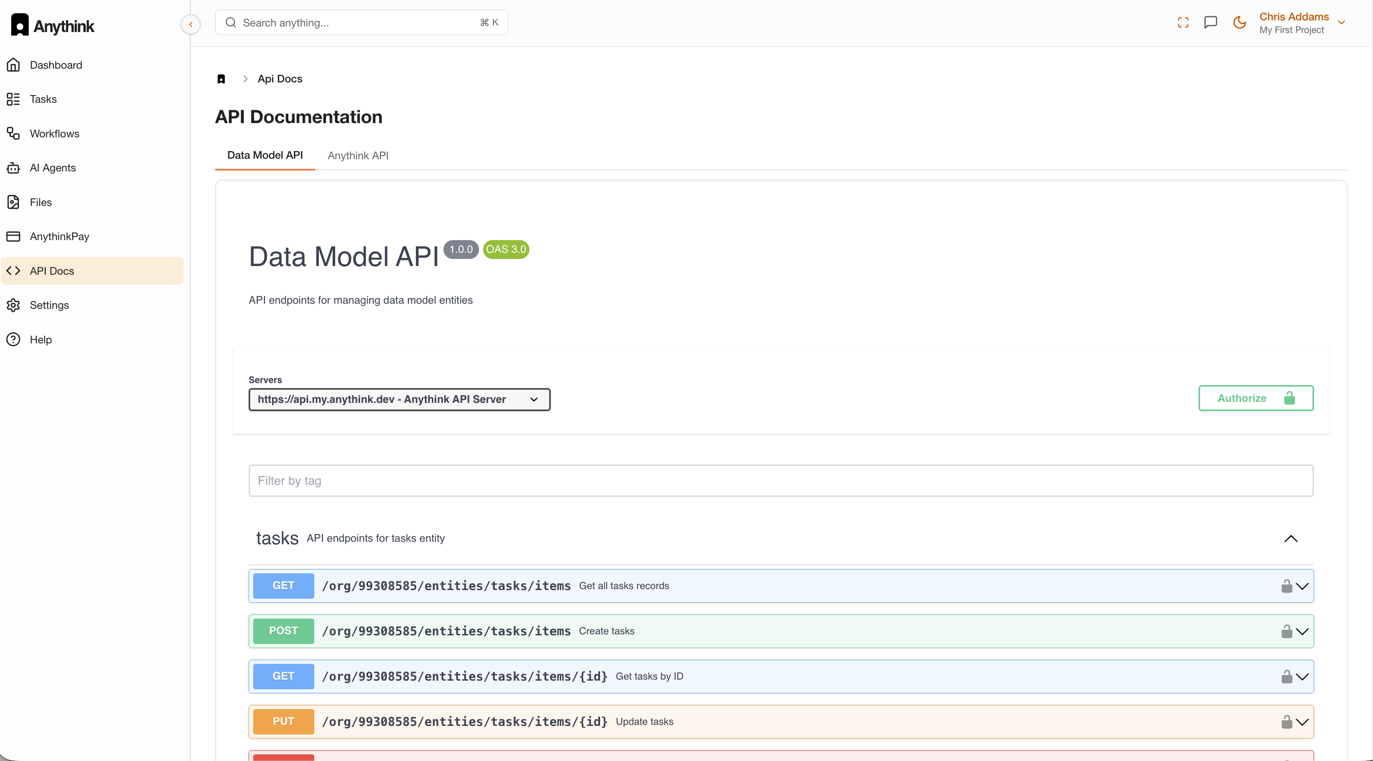 Anythink - Main product screenshot demonstrating key features and user interface