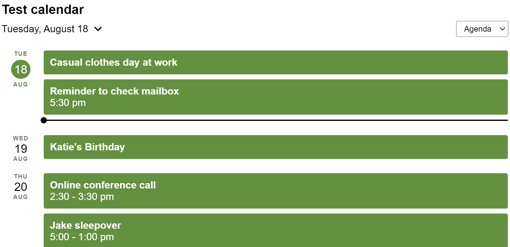 Modern Google Calendar Embed gallery image
