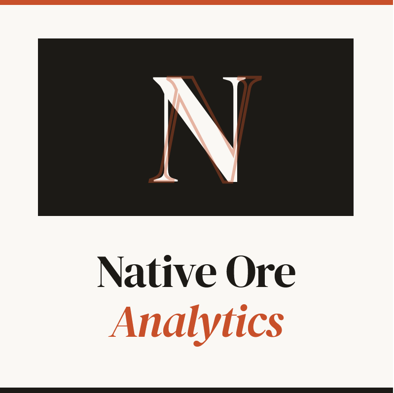 Native Ore Analytics - GA4 Health Check - Product Hunt launch logo and brand identity