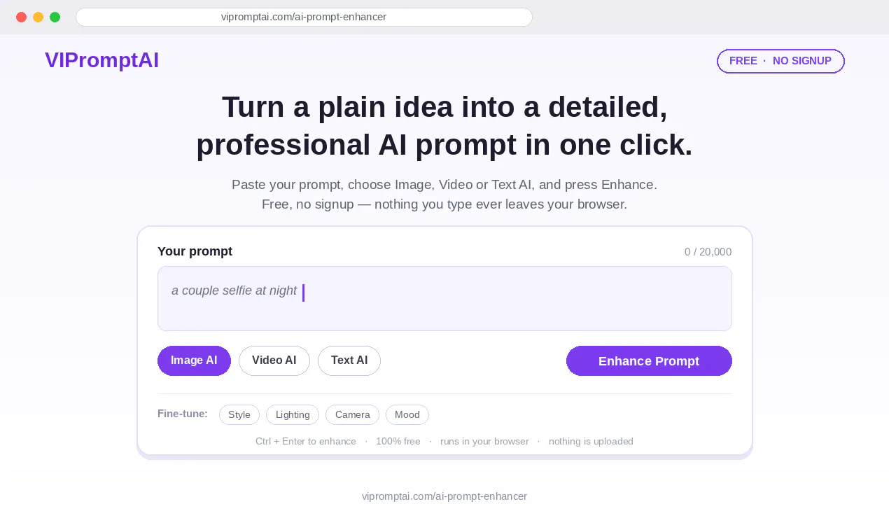 VIPromptAI AI Prompt Enhancer gallery image