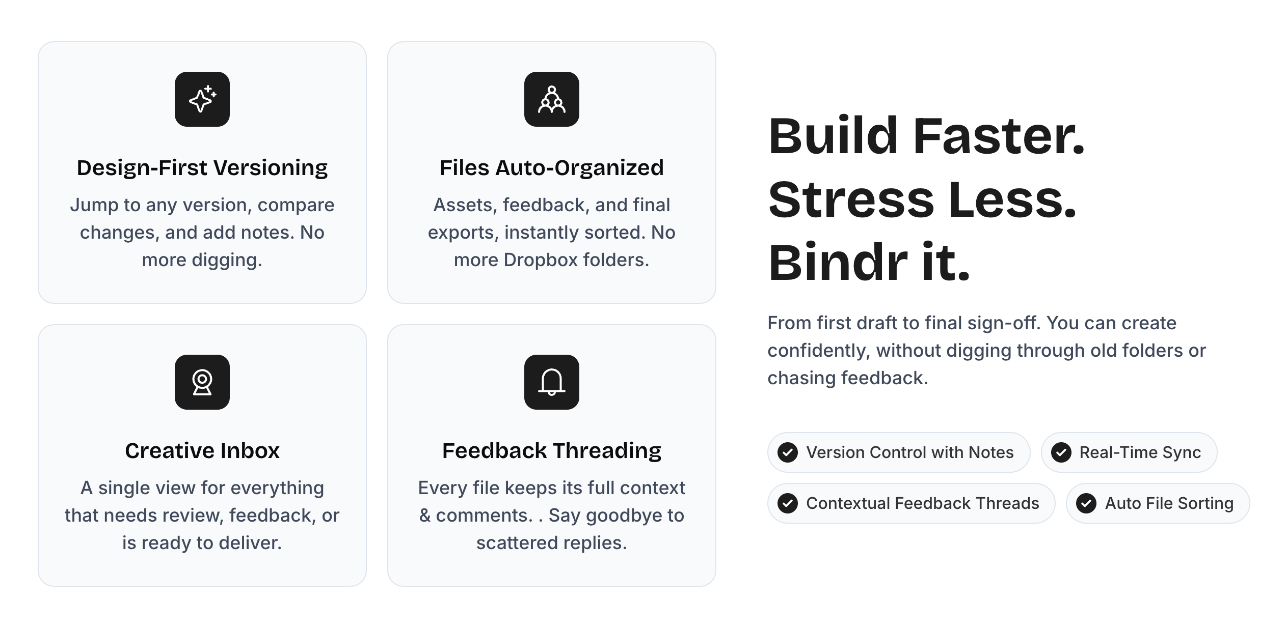 Bindr - Main product screenshot demonstrating key features and user interface