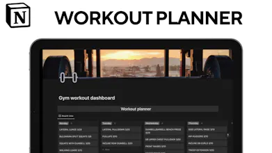 Notion workout planner template gallery image