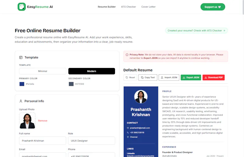 EasyResume AI screenshot 2