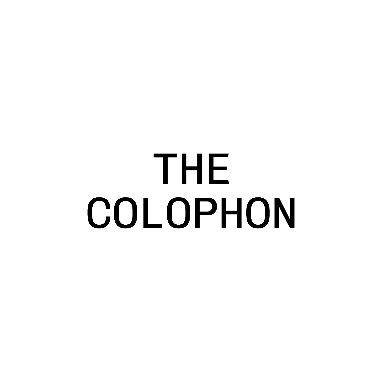 The Colophon