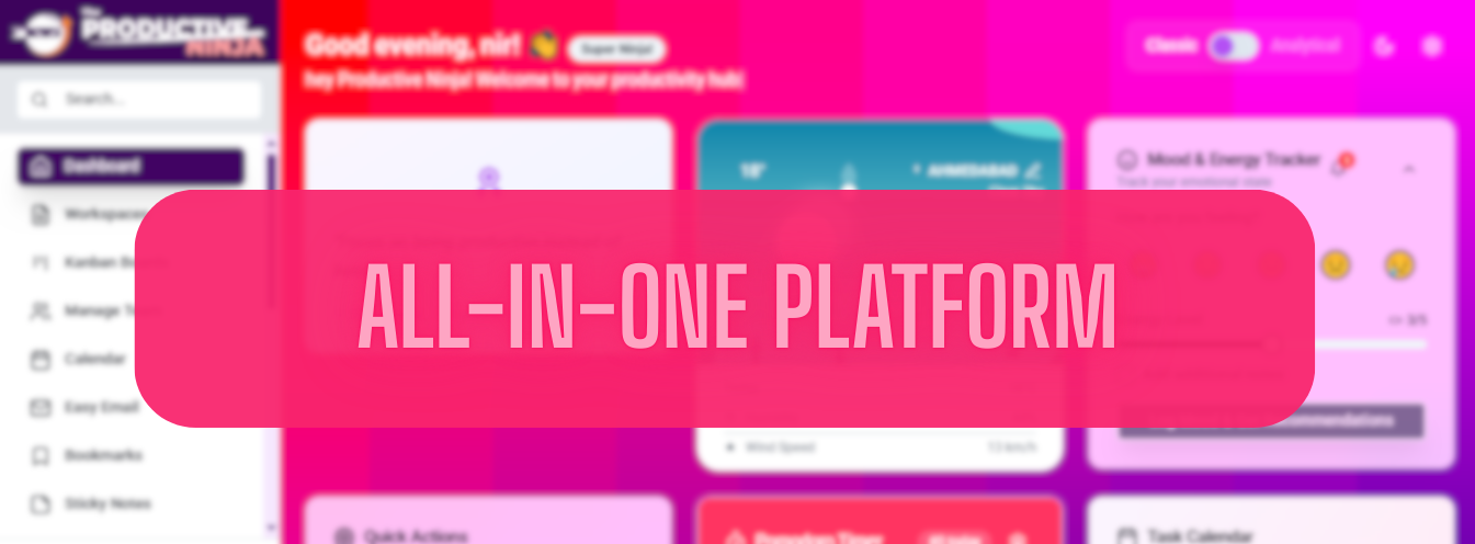 The Productive Ninja - Screenshot 3 showing product features and functionality