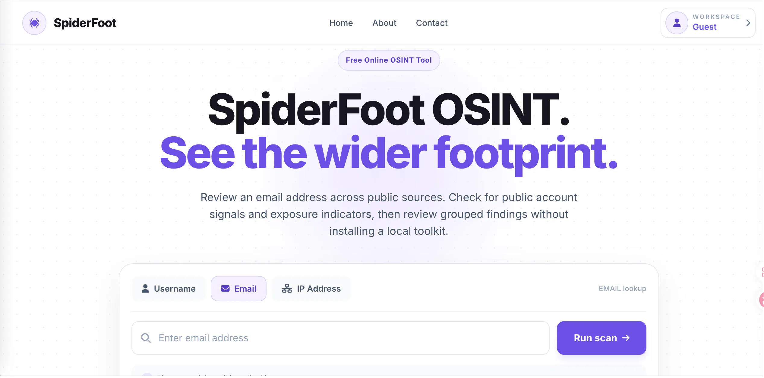 SpiderFoot OSINT Tool gallery image