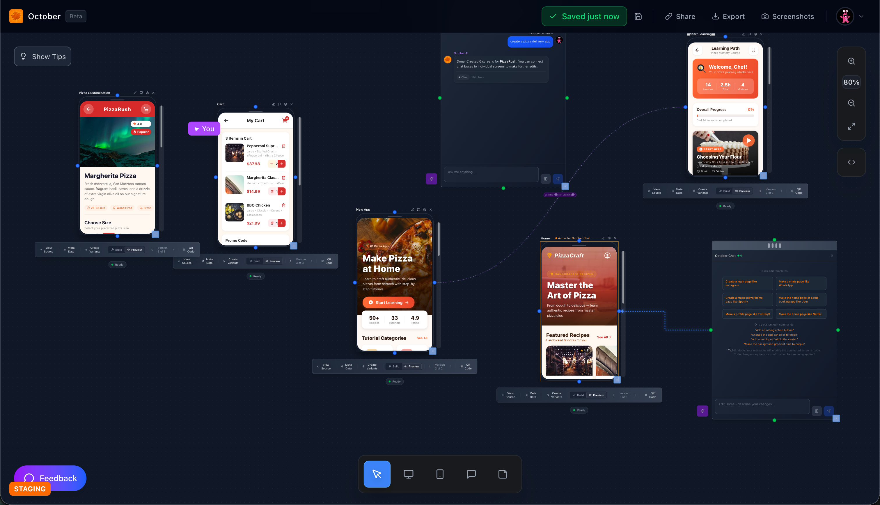 October - vibe code app experiments gallery image