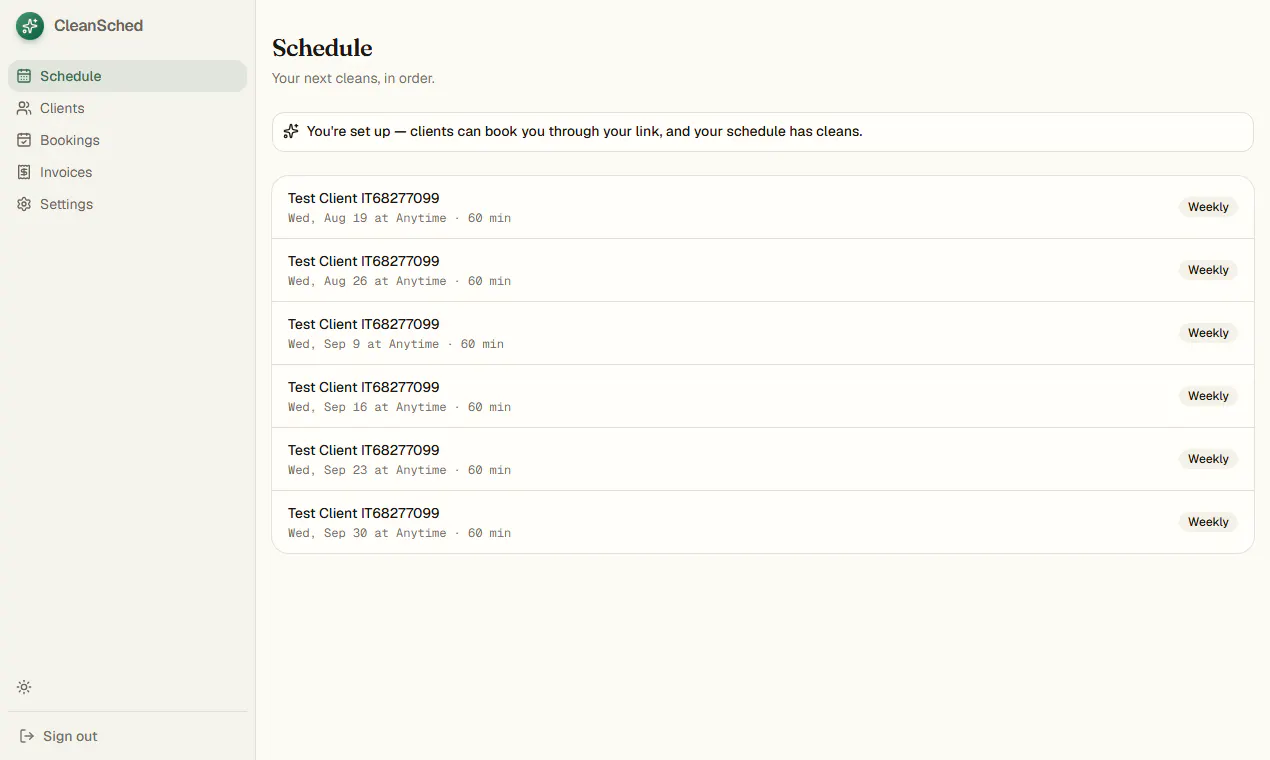 CleanSched gallery image