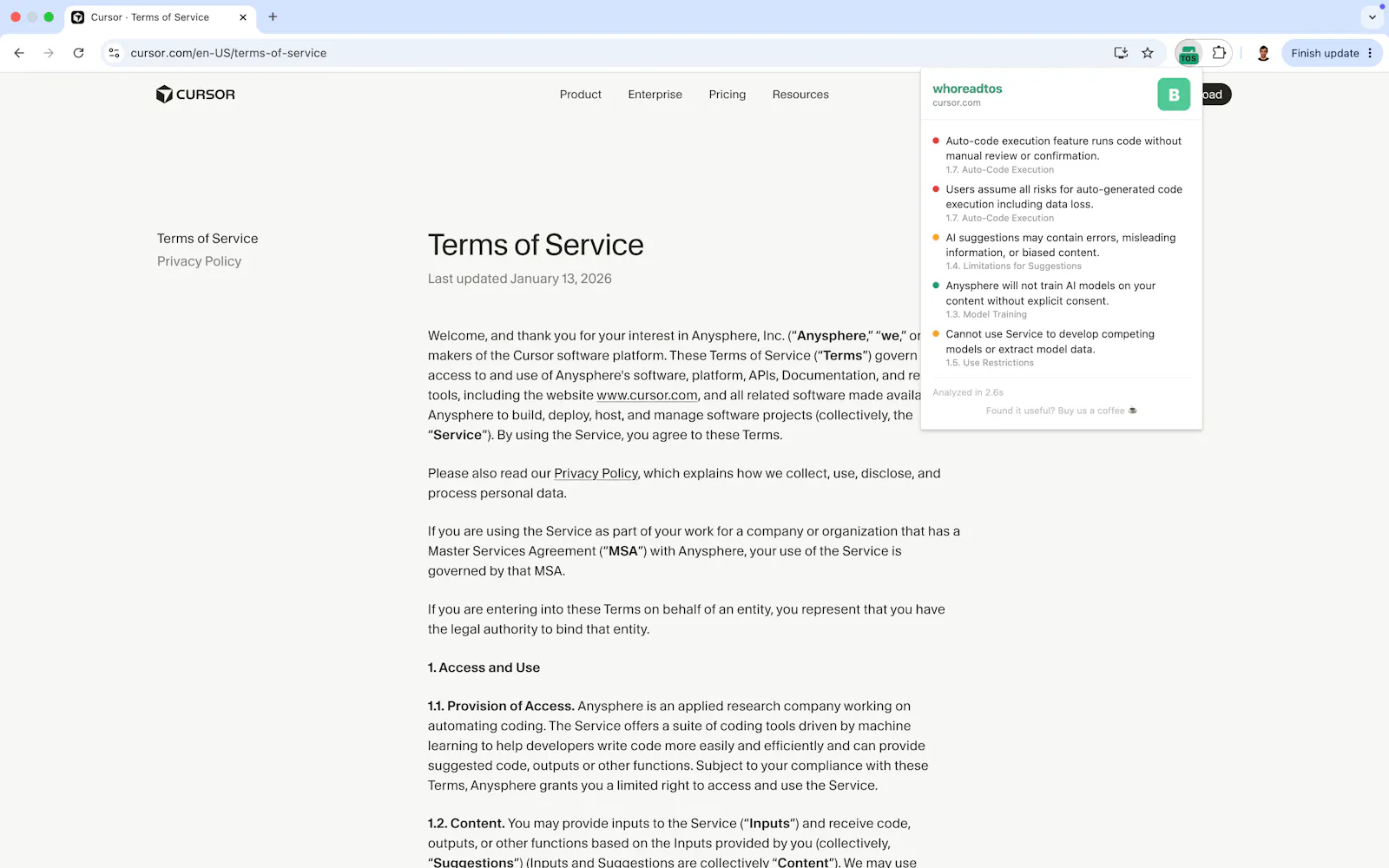 Who Read ToS screenshot 4