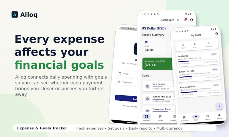Alloq: Expense & Goals Tracker screenshot 1
