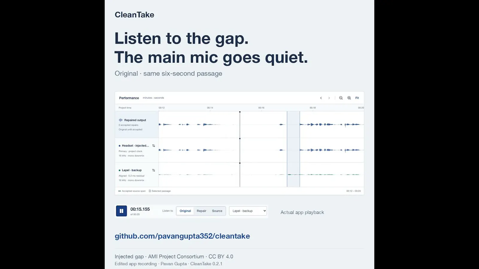 CleanTake screenshot 1 (video preview)