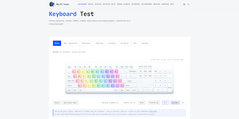 mypctester.com screenshot 2