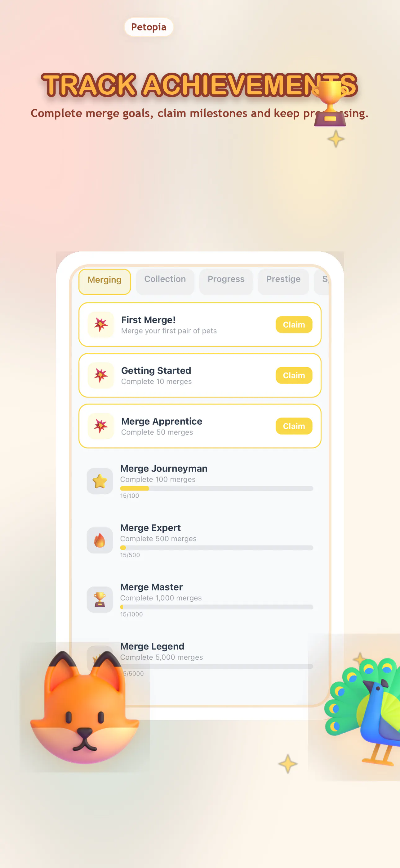 Petopia: Merge & Collect のプロダクトバナー