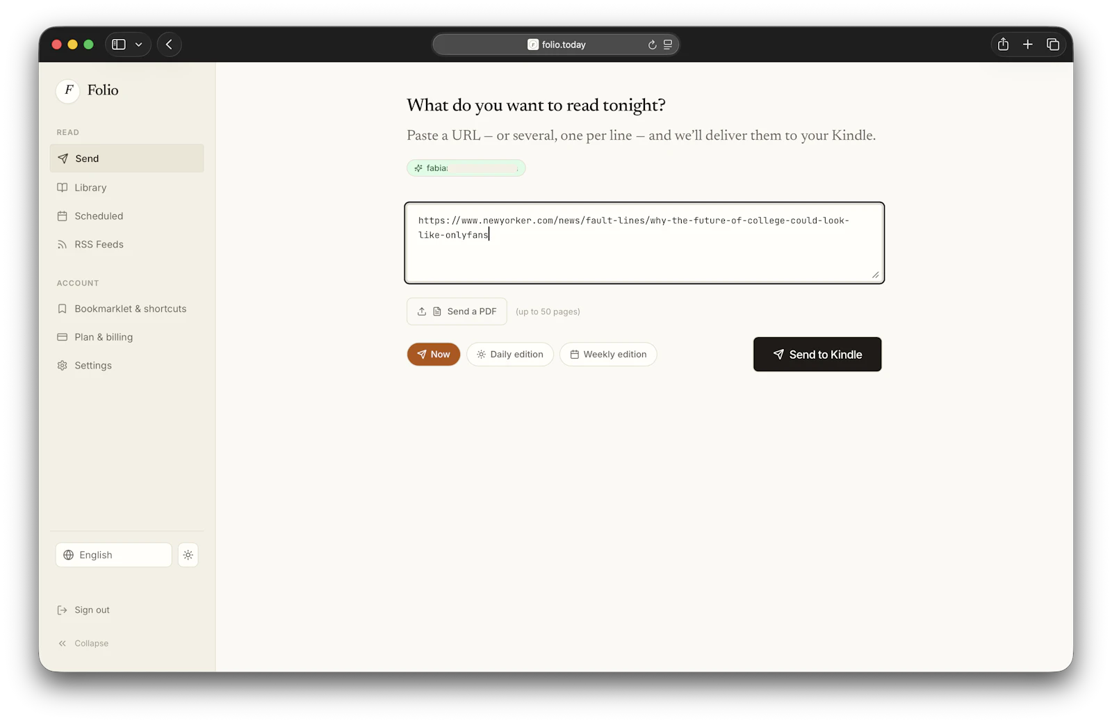 Folio — Read the web on your Kindle screenshot 3