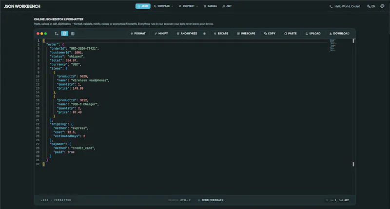 JSON Workbench screenshot 4