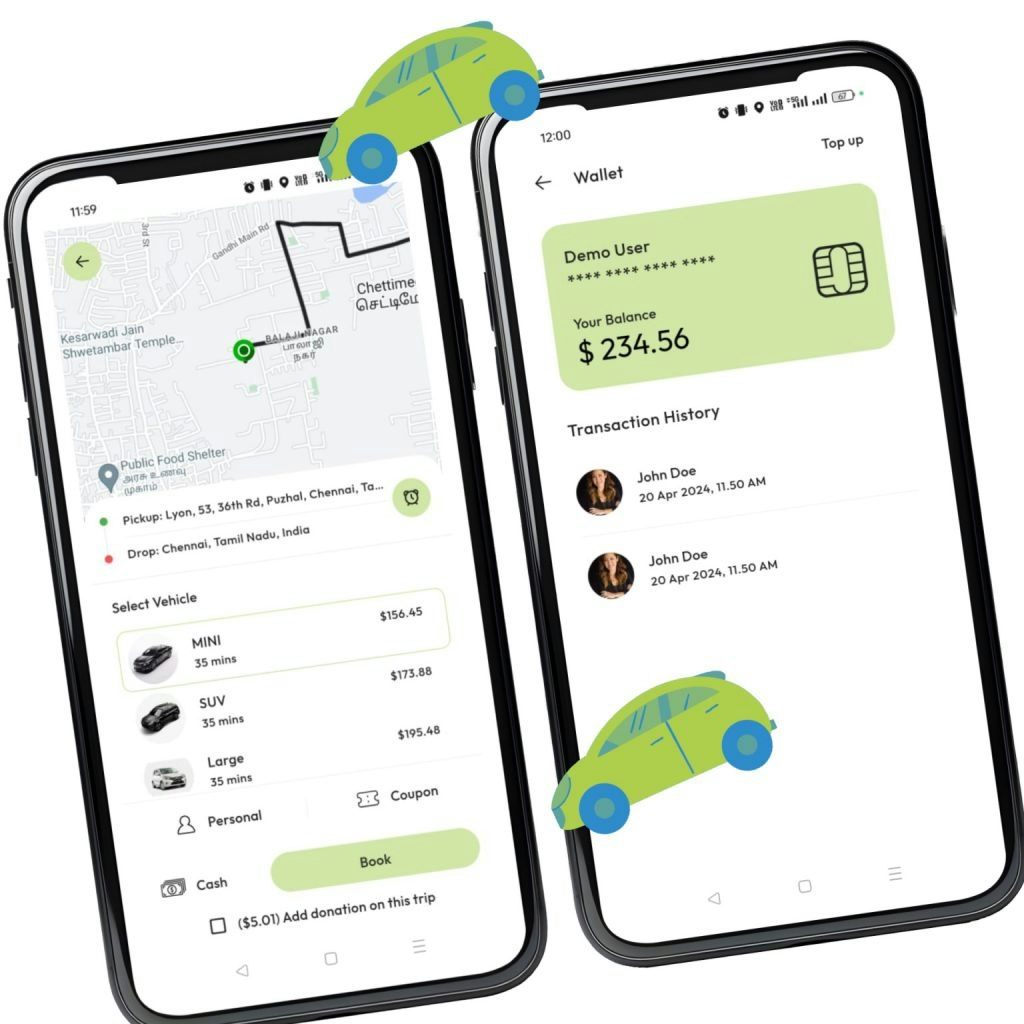Taksi rezervasyon yazılımı - Lyft Uygulama Klonu |Uygulama Klonunu Kabul |Uber uygulama klonu medya 1