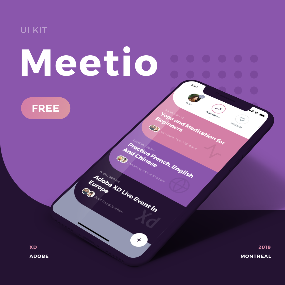 Social Meet Up UI-kit for Adobe XD gallery image