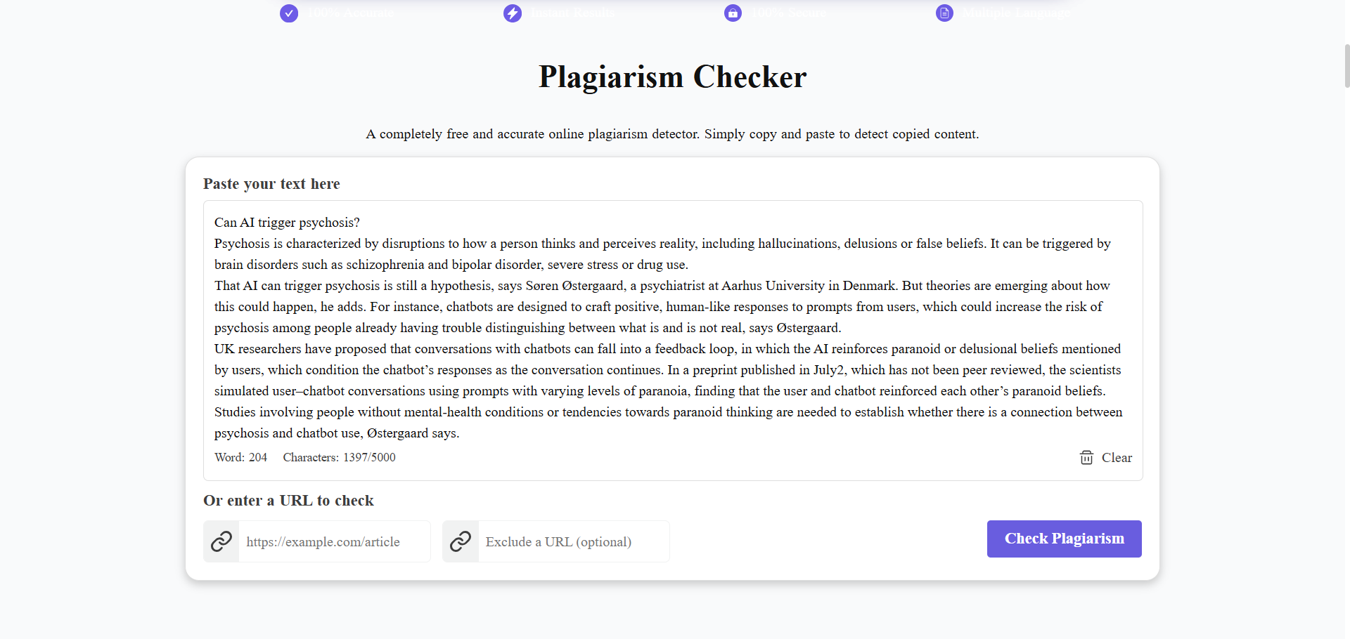 Free AI Plagiarism Checker - Screenshot 3 preview