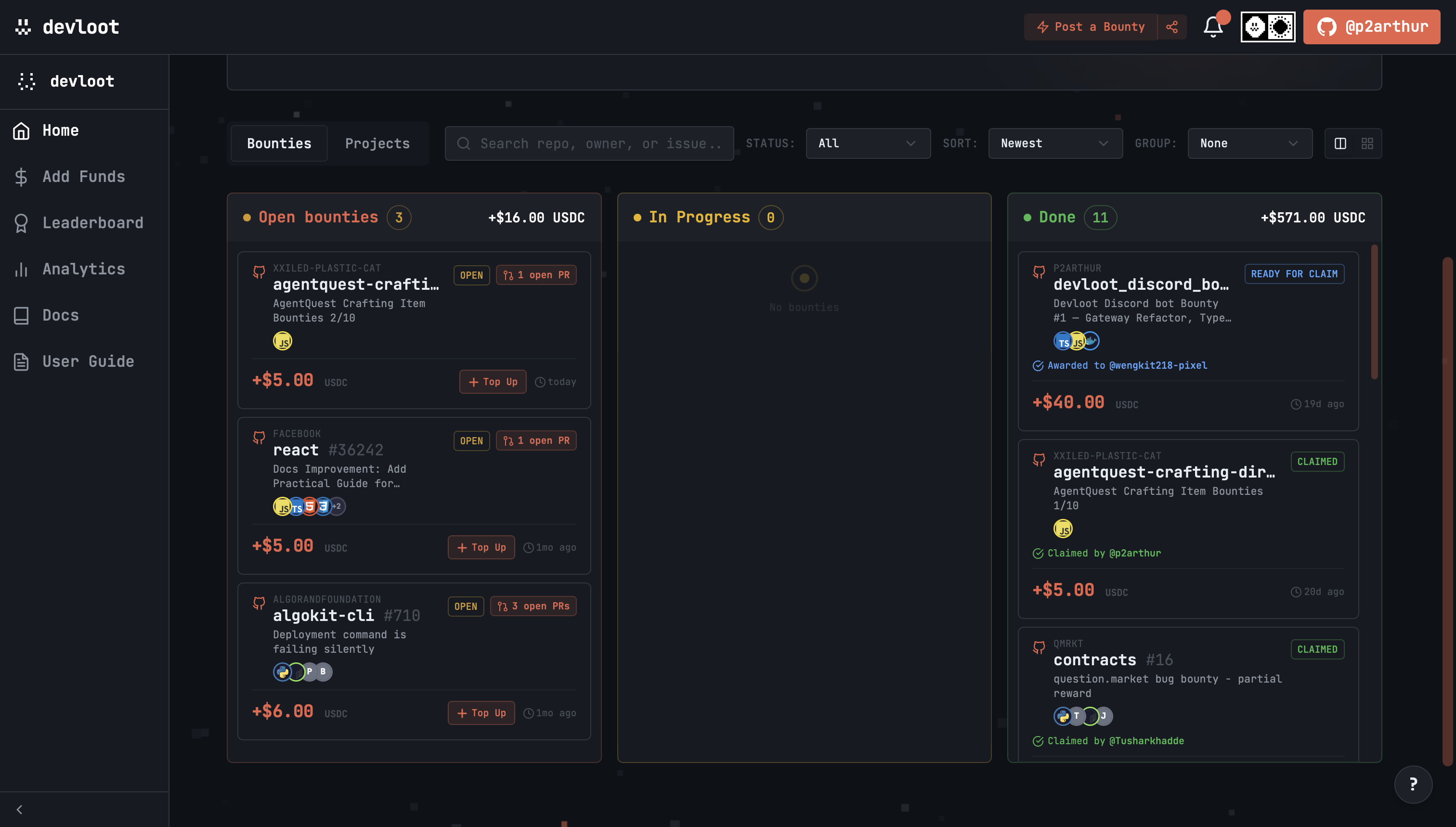Devloot.xyz - Monetize Github issues gallery image