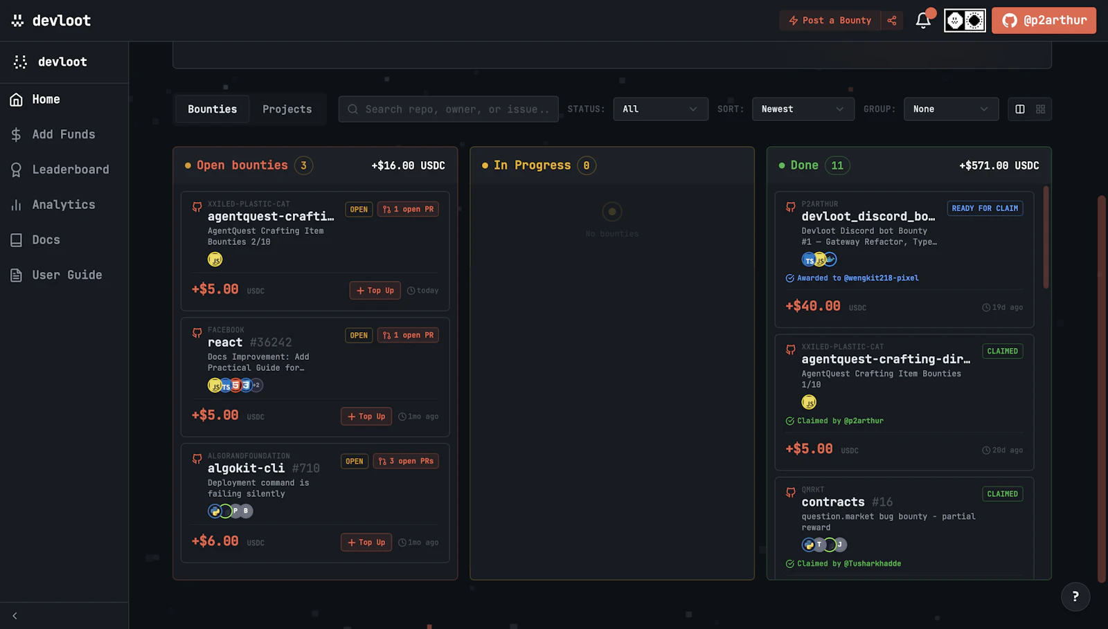 Devloot.xyz - Monetize Github issues screenshot 2