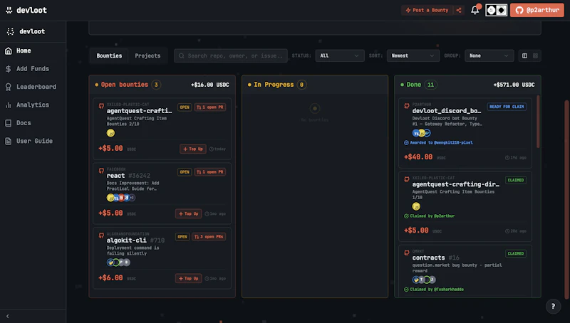 Devloot.xyz - Monetize Github issues screenshot 2