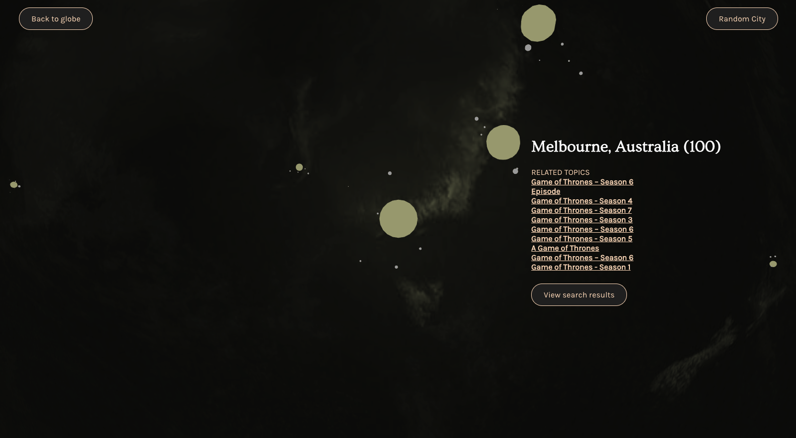 Google Globe Trends gallery image