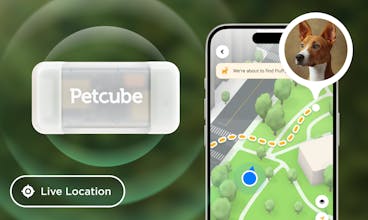 Dispositivo GPS per animali resistente e impermeabile con luci a LED integrate e segnalatore acustico.