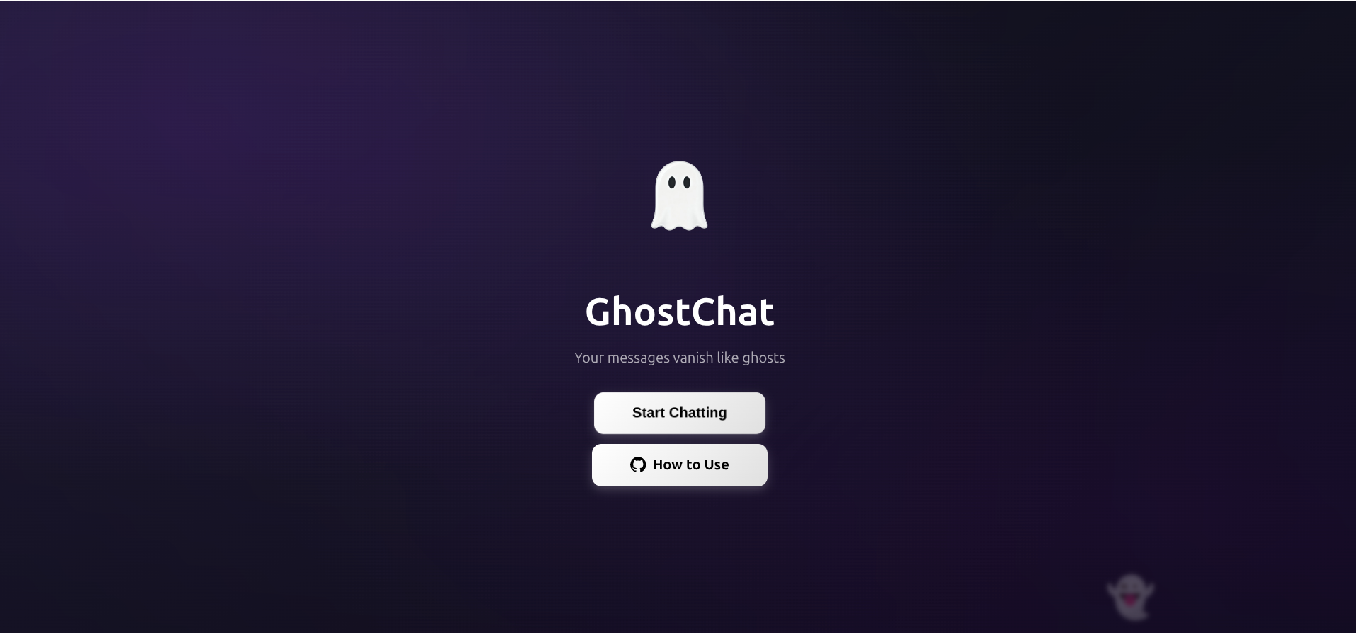 GhostChat - Main screenshot showing features and interface
