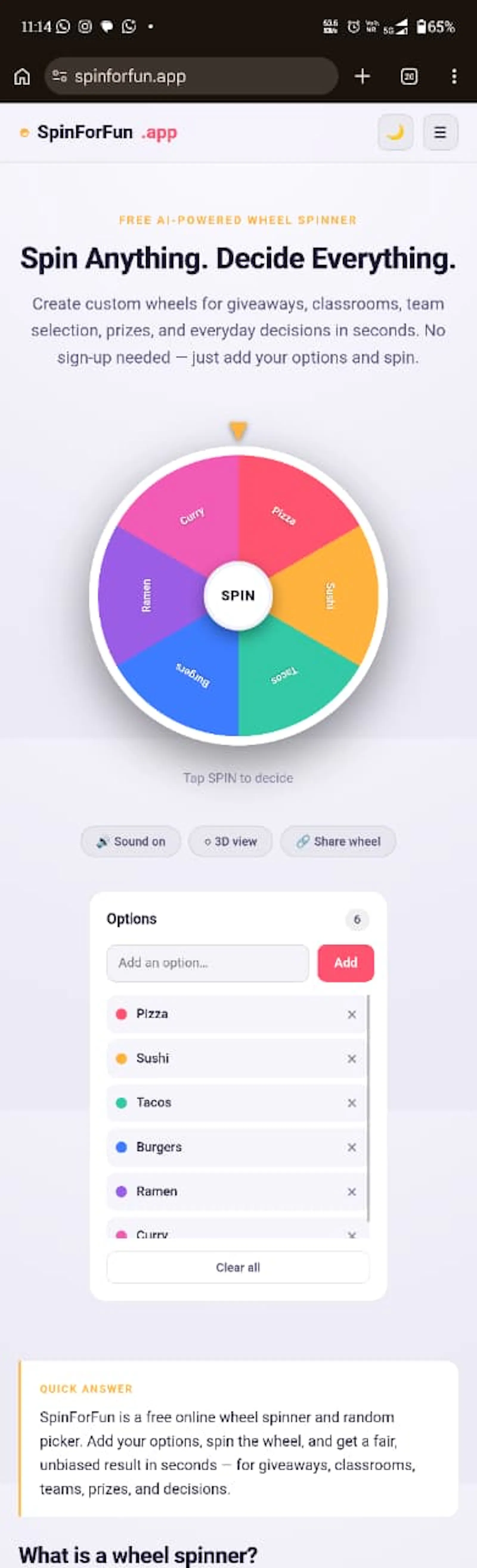 SpinForFun screenshot 2