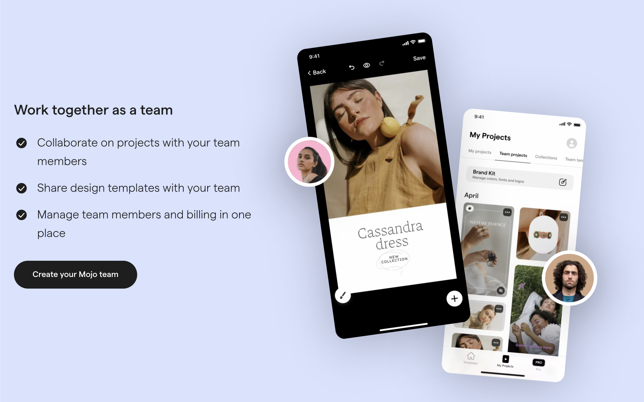 iOS 및 Android의 모조 팀 media 11