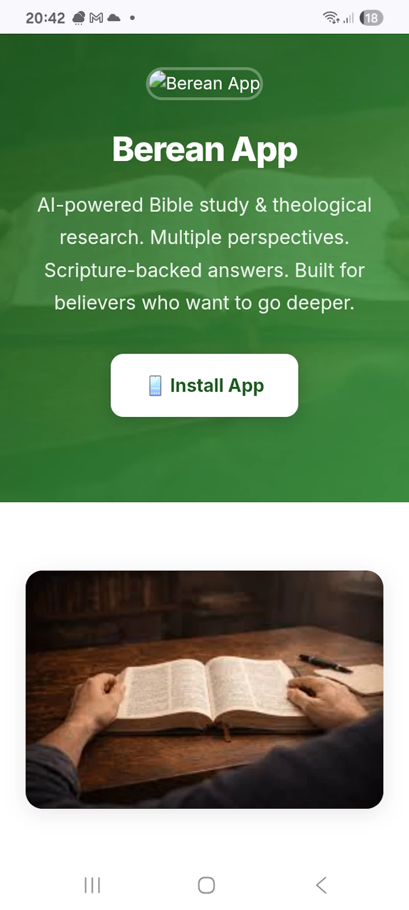 Berean App – AI-Powered Bible Study,  screenshot 1