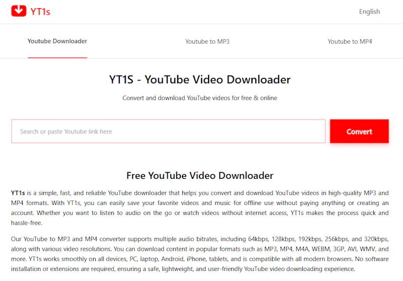YT1s: YouTube video downloader screenshot 1