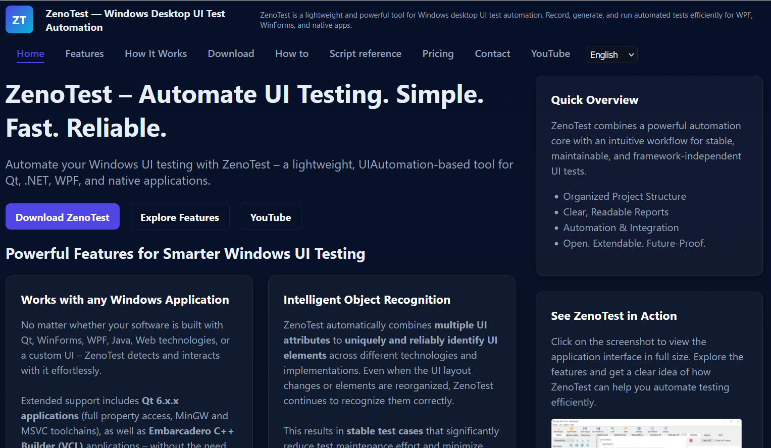 ZenoTest - Main product screenshot demonstrating key features and user interface
