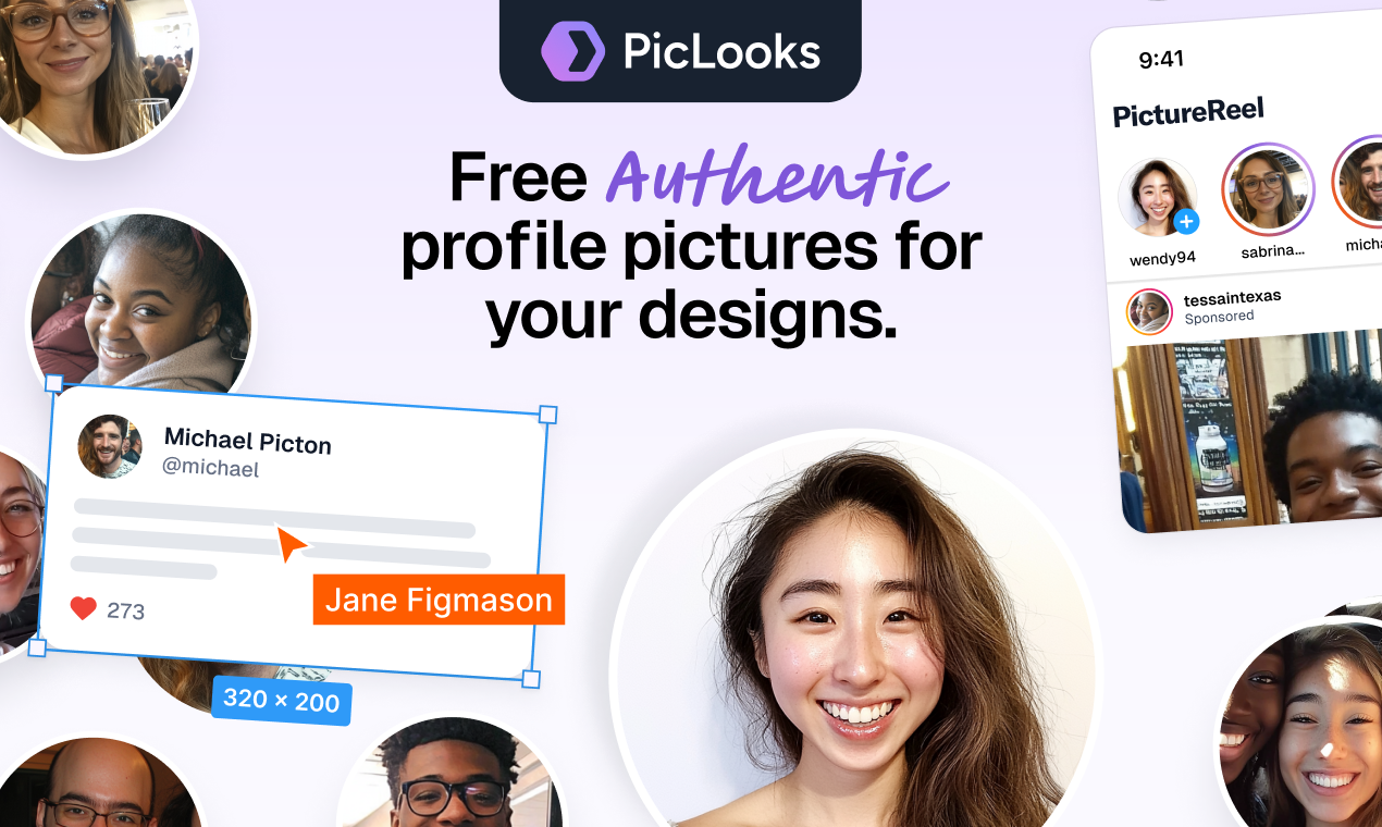 startuptile PicLooks Avatars-Free authentic profile pictures for your designs