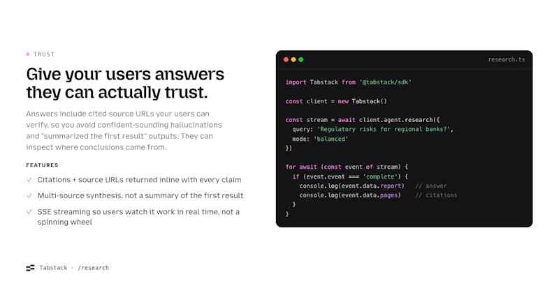 Tabstack Web Research screenshot 4