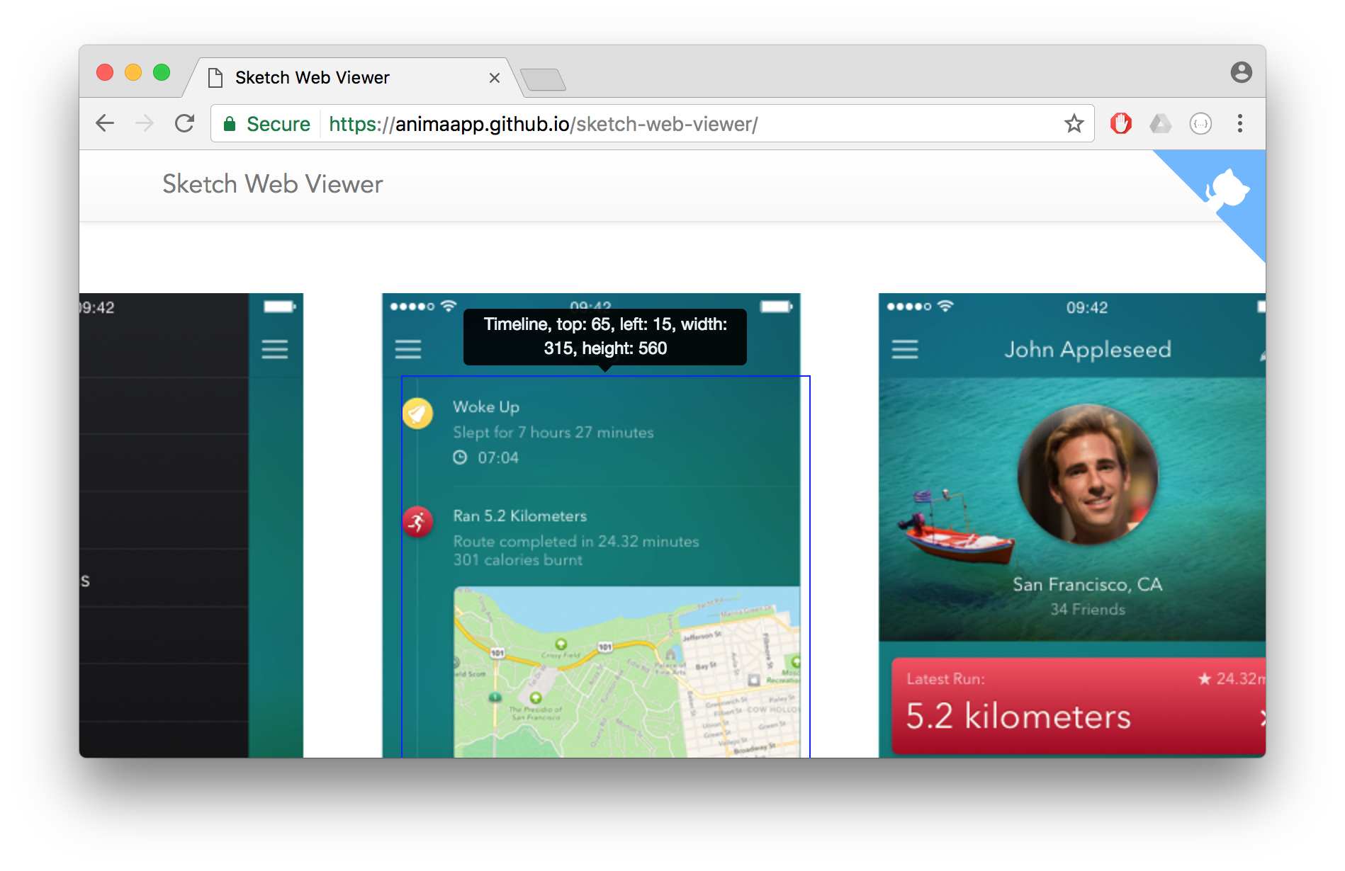 Web viewer for Sketch gallery image
