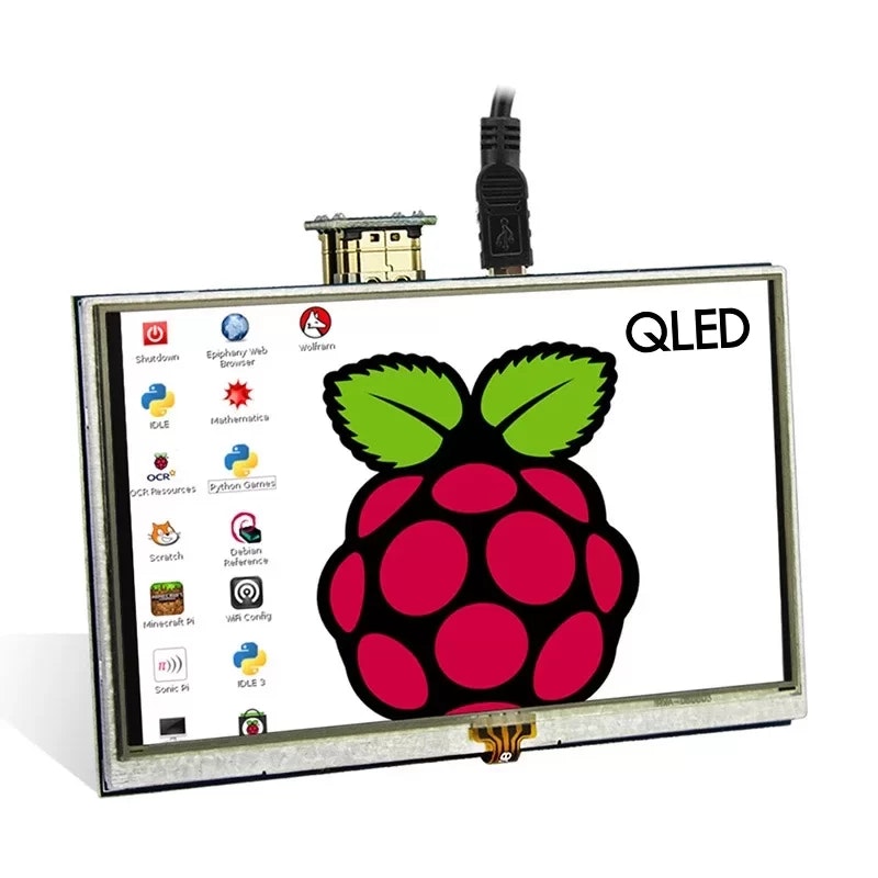 5 "저항/용량 성 터치 스크린 - 5 "QLED 800 X 480 라즈베리 파이 B/2B/3B/4B 용 터치 스크린 미디어 2