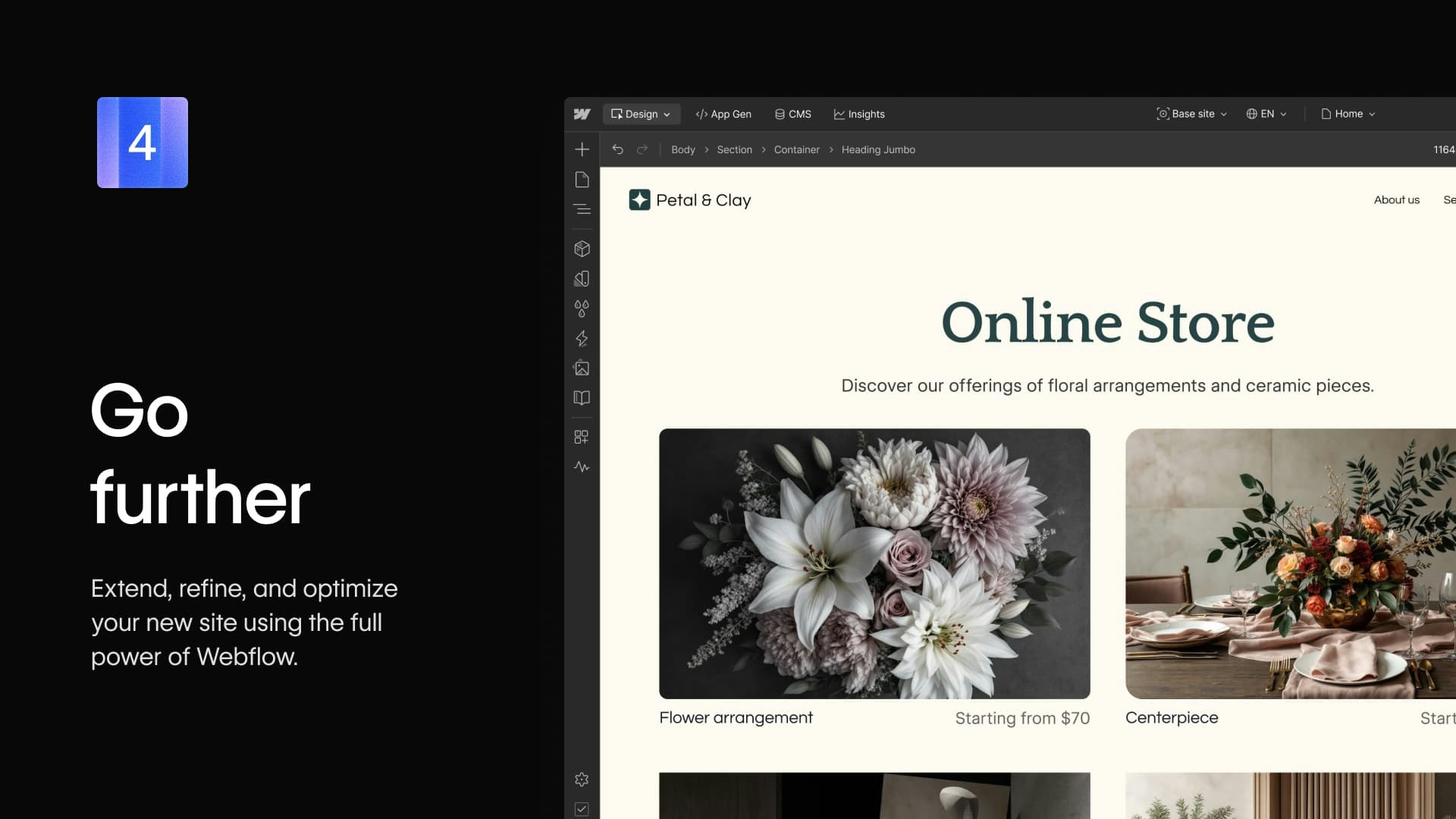 Webflow AI site builder - Screenshot 5 showing product features and functionality