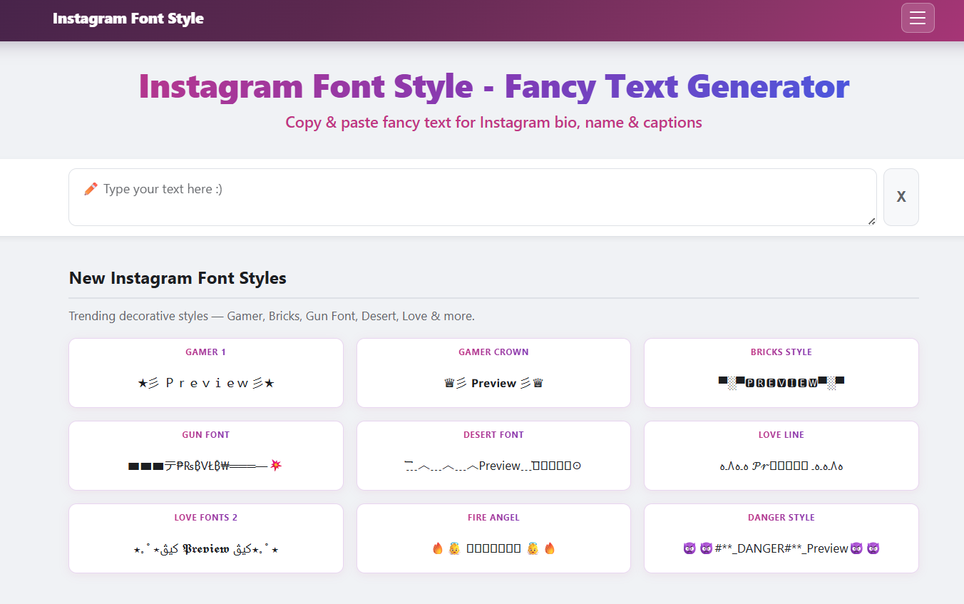 Instagram Font Style gallery image