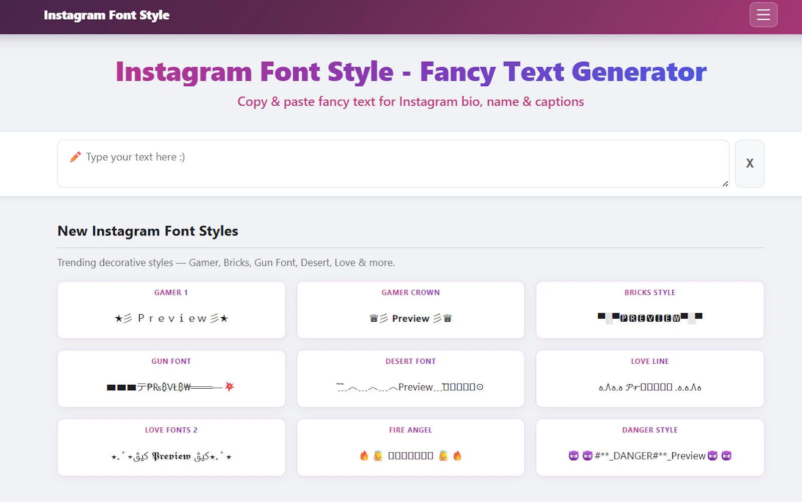 Instagram Font Style screenshot 1
