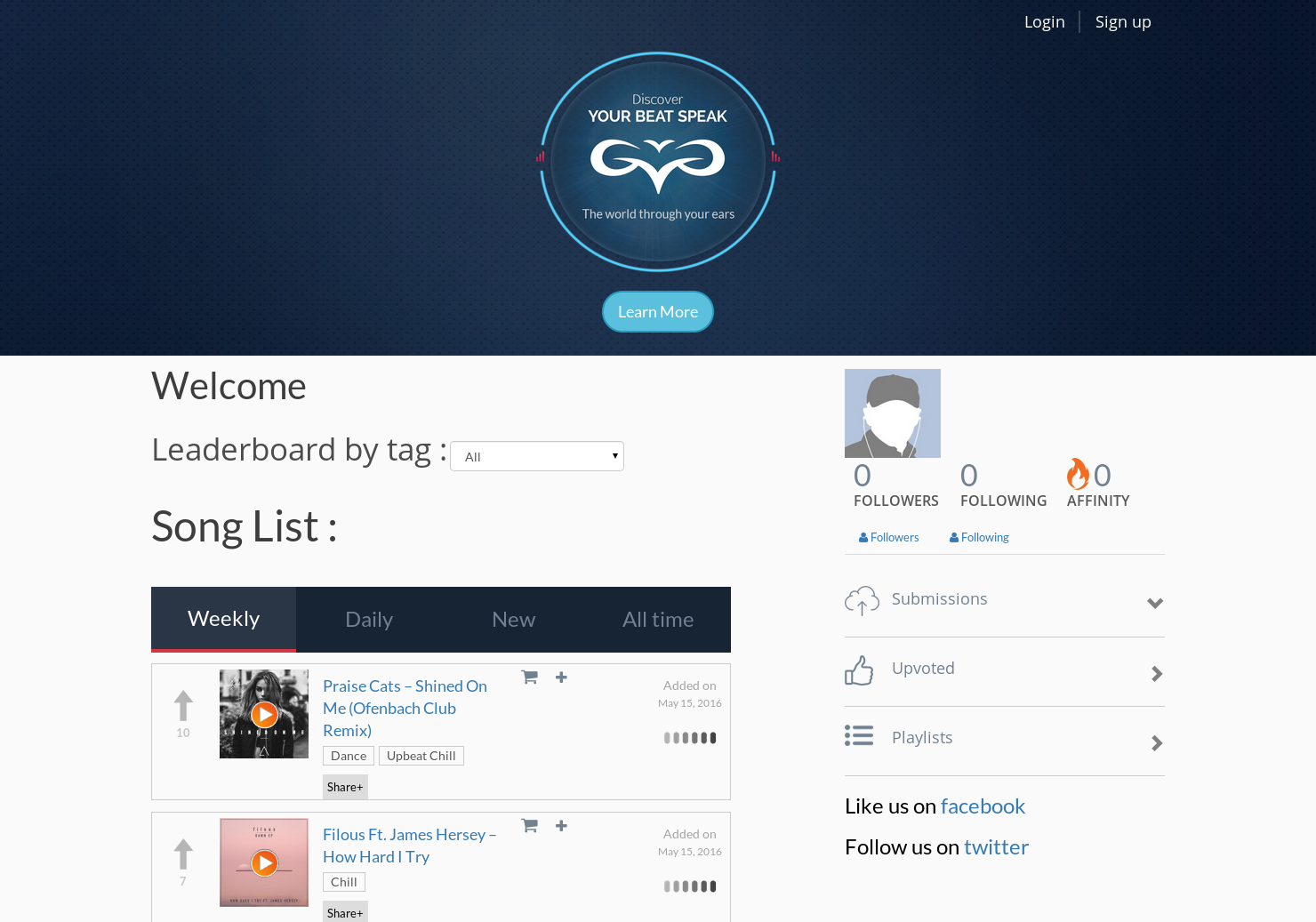 Your Beat Speak: music leaderboards / discovery service 