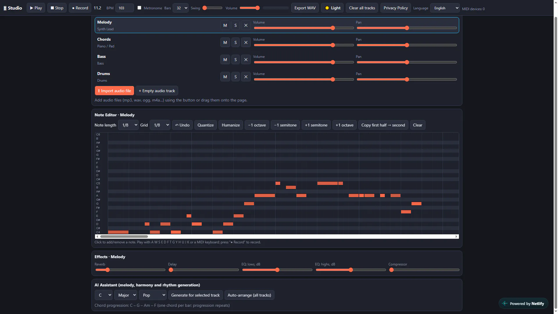 Studio — Web DAW gallery image