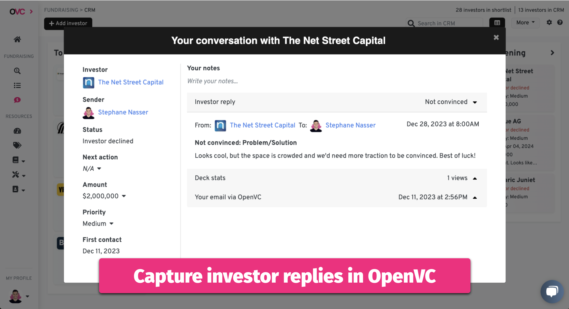 OpenVC籌款CRM - 用光滑，聰明的CRM為您的創業公司籌集資金 media 5