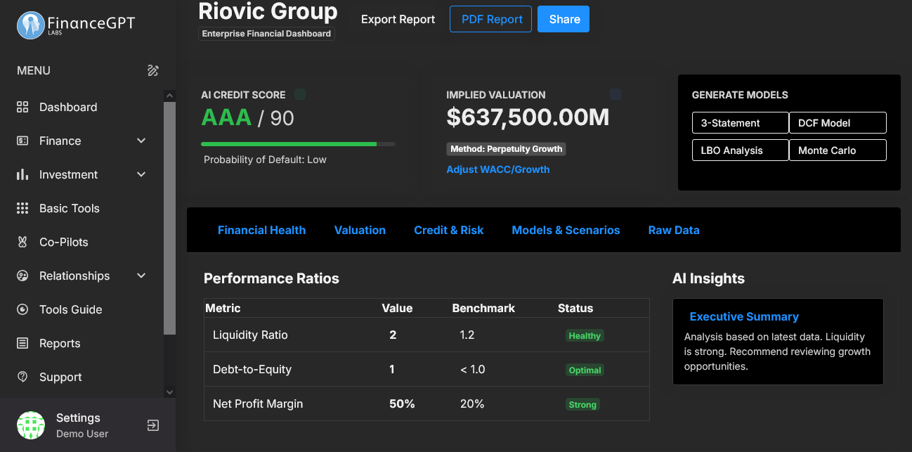 FinanceGPT - Screenshot 3 showing product features and functionality