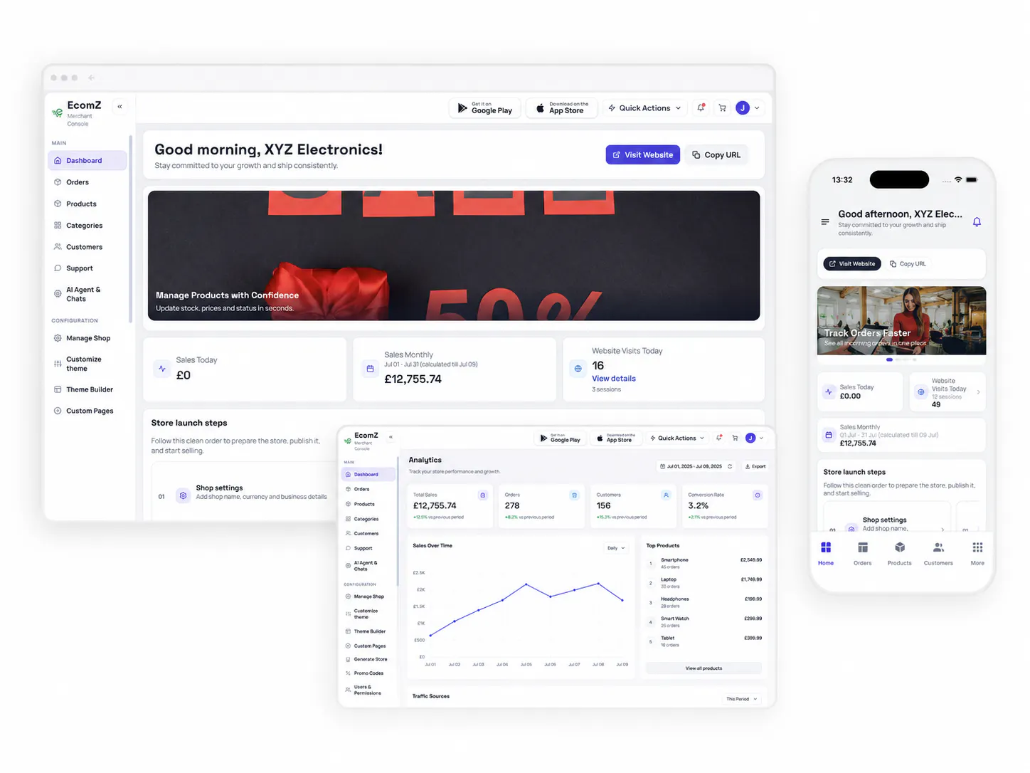Ecomz AI Multi-Tenant SaaS Store Builder gallery image